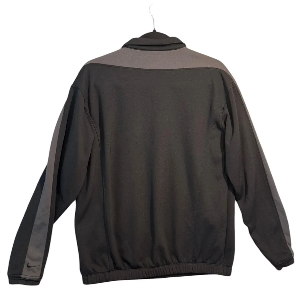 Nike Golf Mens NikeFIT Therma 1/4‎ Zip Fleece Pullover Black Grey Medium Cozy